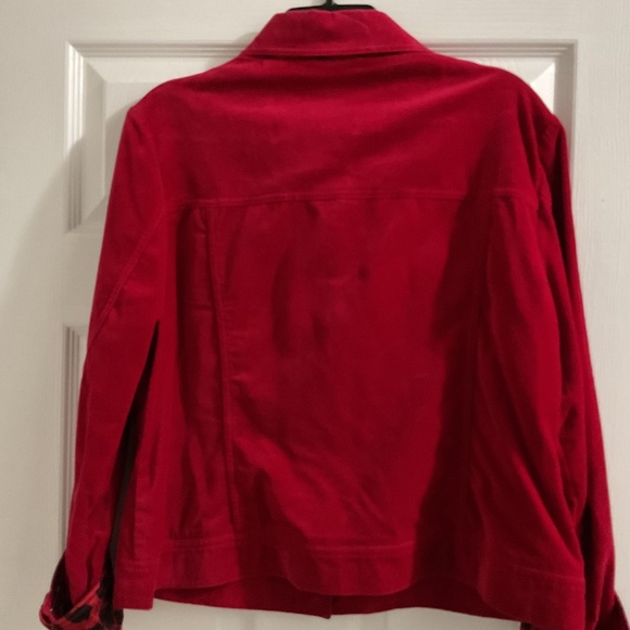 Vintage Berek Red Velvet Jacket, XL - Picture 5 of 6
